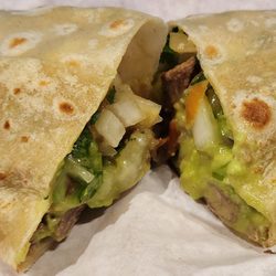 Humberto's Taco Shop - Inside of carne asada burrito.