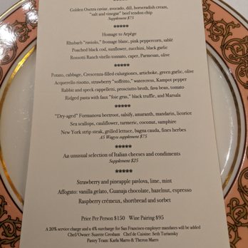 Acquerello - Menu - Italian Near Me - San Francisco, California Acquerello - Menu - Italian Near Me - San Francisco, California