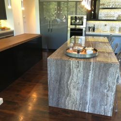 Granite Planet - Quartzite Kitchen Island with Waterfall