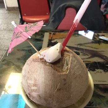 El Rincon Criollo - Coconut water with rum - Cuban Near Me - Playa Del Rey, California El Rincon Criollo - Coconut water with rum - Cuban Near Me - Playa Del Rey, California