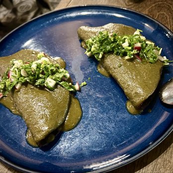 Mi Tocaya Antojeria - I believe this was a "special" and think it was a shrimp taco with a green mole sauce. Muy Bien! - Mexican Near Me - Chicago, Illinois