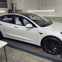 Finished Stealth PPF wrap, white model 3. Finished Stealth PPF wrap, white model 3.