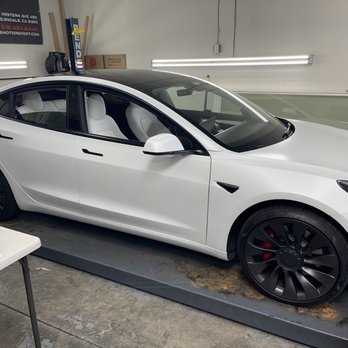 Carbyne Motorsport - Finished Stealth PPF wrap, white model 3. - Vehicle Wraps Near Me - Glendale, California Carbyne Motorsport - Finished Stealth PPF wrap, white model 3. - Vehicle Wraps Near Me - Glendale, California