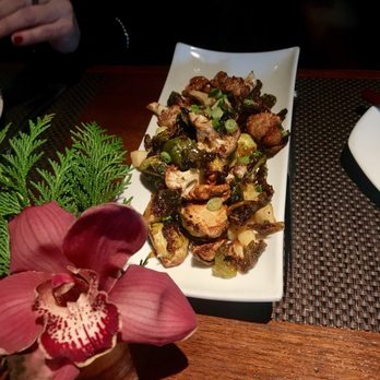 AnQi Bistro - Brussel sprouts and cauliflower. I was pleasantly surprised by how good this was! - Asian Fusion Near Me - Costa Mesa, California