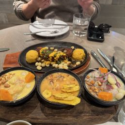 Plancha Pulpo, Ceviche Sampler