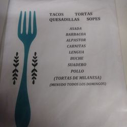 Carniceria Lily - Menu for the food truck.