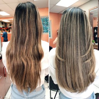 Avalon Salon - before & after....layers were uneven & thinned out + lots of dead ends. now my hair is beautifully layered & super healthy! - Hair Salons Near Me - Orange, California Avalon Salon - before & after....layers were uneven & thinned out + lots of dead ends. now my hair is beautifully layered & super healthy! - Hair Salons Near Me - Orange, California