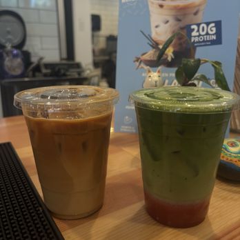 Alpaca Coffee & Tea - Ice coffee with strawberry Matcha. - Coffee & Tea Near Me - Idyllwild, California