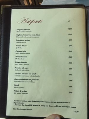 Menu photo 1 La Locanda del Colle Collazzone, PG Menu photo 1 La Locanda del Colle Collazzone, PG