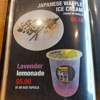 Ramen Azuma - Menu - Back - Ramen Near Me - Hackensack, New Jersey