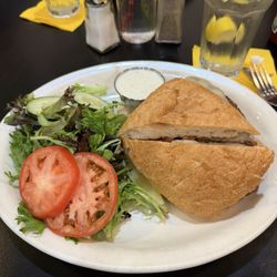 Clayton Steakhouse - Lunch steak sandwich with side salad