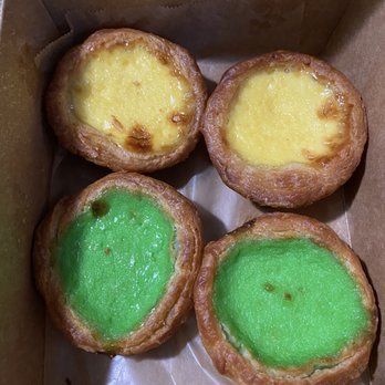 CA Bakehouse - Top Portuguese Egg Tart. Bottom: Pandan Egg Tart - Bakeries Near Me - San Jose, California CA Bakehouse - Top Portuguese Egg Tart. Bottom: Pandan Egg Tart - Bakeries Near Me - San Jose, California