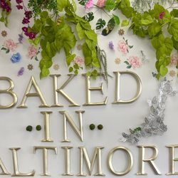 Baked In Baltimore - Super cute backdrop in their restaurant!