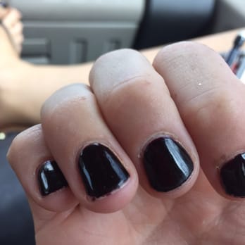 Nu Nails - This photo is 48 hours after the manicure, and 24 after they "fixed" it! - Waxing Near Me - Scottsdale, Arizona Nu Nails - This photo is 48 hours after the manicure, and 24 after they "fixed" it! - Waxing Near Me - Scottsdale, Arizona