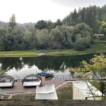 Boho Manor - Great view from our table on the deck! - Hotels Near Me - Monte Rio, California