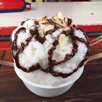 Wailua Shave Ice - Almond Joy - coconut milk, Nutella and Almonds - Shaved Ice Near Me - Kapaa, Hawaii Wailua Shave Ice - Almond Joy - coconut milk, Nutella and Almonds - Shaved Ice Near Me - Kapaa, Hawaii
