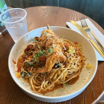 Escape 360 - shrimp creamy gochujang pasta - Cafes Near Me - McKinney, Texas