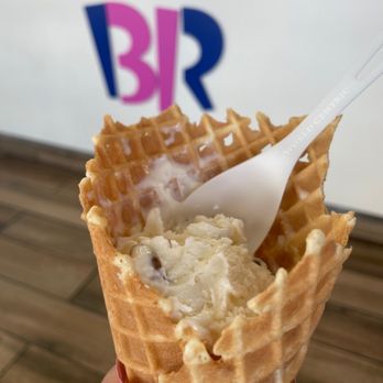 Baskin-Robbins - a waffle cone with a spoon in it - Ice Cream & Frozen Yogurt Near Me - Kalihi, Hawaii Baskin-Robbins - a waffle cone with a spoon in it - Ice Cream & Frozen Yogurt Near Me - Kalihi, Hawaii