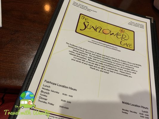 Menu photo 1 The Sunflower Cafe' Fairhope, AL Menu photo 1 The Sunflower Cafe' Fairhope, AL
