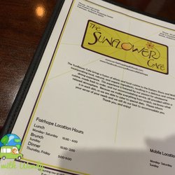 The Sunflower Cafe' - Menu