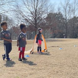 Soccer Shots of North Atlanta - Kids in a line listening!