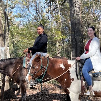Fraziers' Homestead - Girly and Teddy on the trails - Horse Boarding Near Me - Central, Louisiana