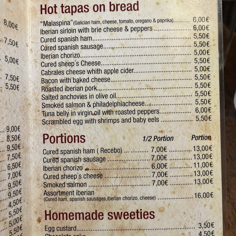 Malaspina - Menu 05/2022 - Tapas Bars Near Me - Madrid, M Malaspina - Menu 05/2022 - Tapas Bars Near Me - Madrid, M
