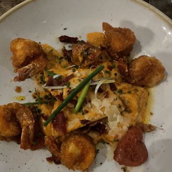 Larch - Crab ravioli with saffron shrimps - Pasta Shops Near Me - Leavenworth, Washington
