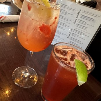 The Hideaway - Strawberry mocktal (left) and raspberry rosemary mocktail (right) - New American Near Me - Rochester, New York