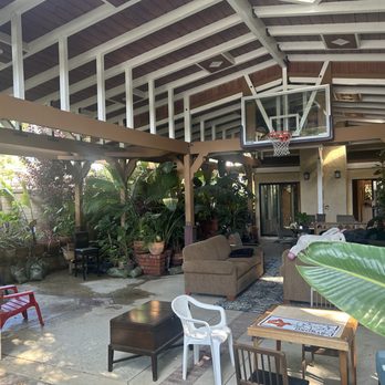 Ross Morgan & Co - NBA hoop backboard within an oversized gable patiocover - Property Management Near Me - Calabasas, California Ross Morgan & Co - NBA hoop backboard within an oversized gable patiocover - Property Management Near Me - Calabasas, California