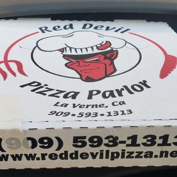 Red Devil Pizza - Exterior pizza box - Italian Near Me - La Verne, California