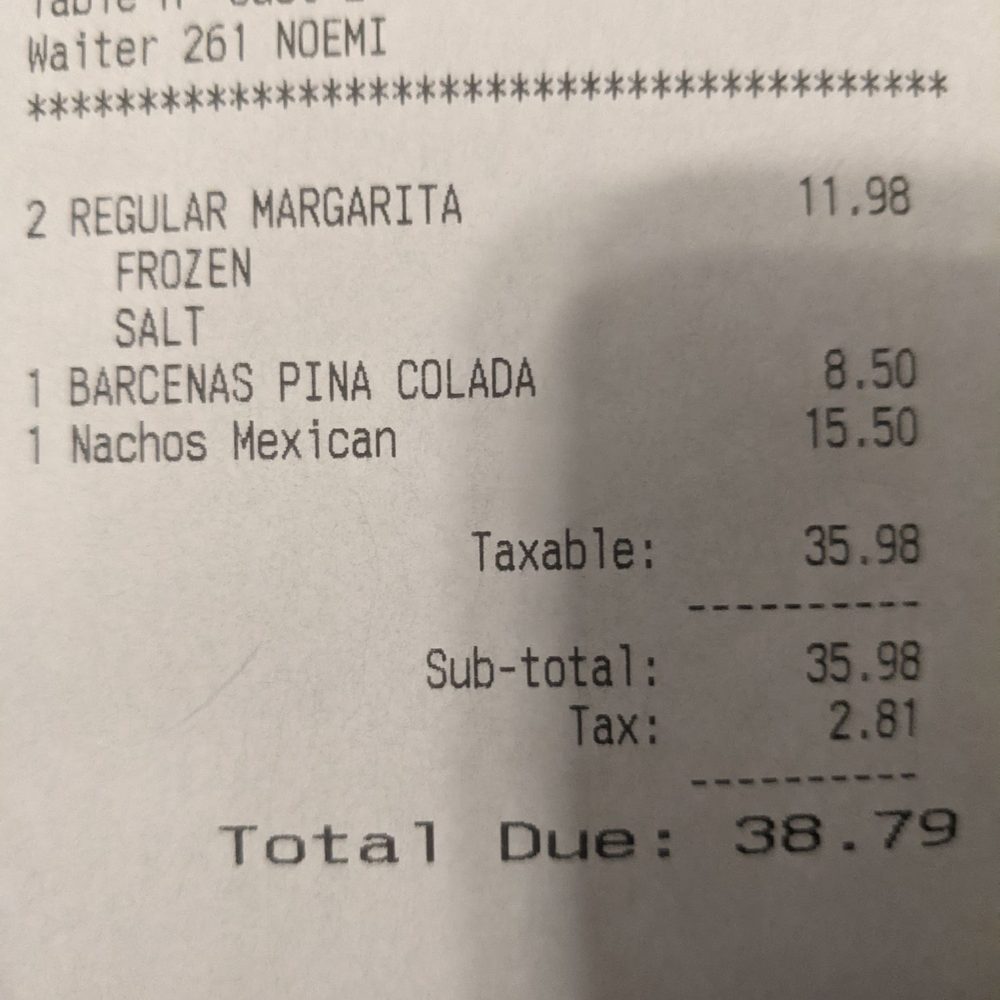 Barcenas Mexican Restaurant - For drink prices since they aren't on the menu - Mexican Near Me - Friendswood, Texas