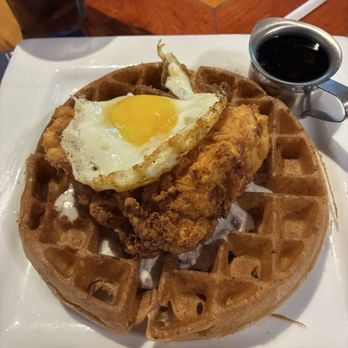Ford's Garage Dearborn - Chicken and waffles with bacon cooked into waffles - Burgers Near Me - Dearborn, Michigan
