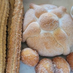 Pancho Anaya Bakery - Churros, stuffed donut holes, and Pan de Muerto