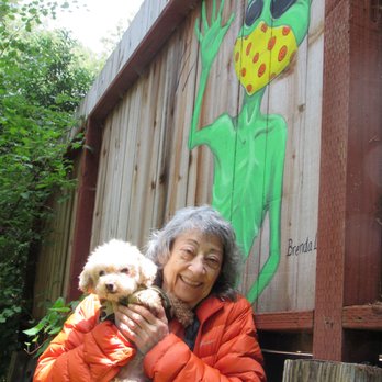 Eva M Clark, MA CHt - MOTIC, sweet doggy.  I'm next to her.  Paul, the Alien is the green one... - Hypnosis/Hypnotherapy Near Me - Santa Cruz, California