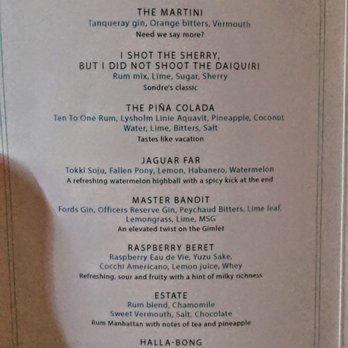 Undercote - Menu 2019 Sep - Speakeasies Near Me - New York, New York