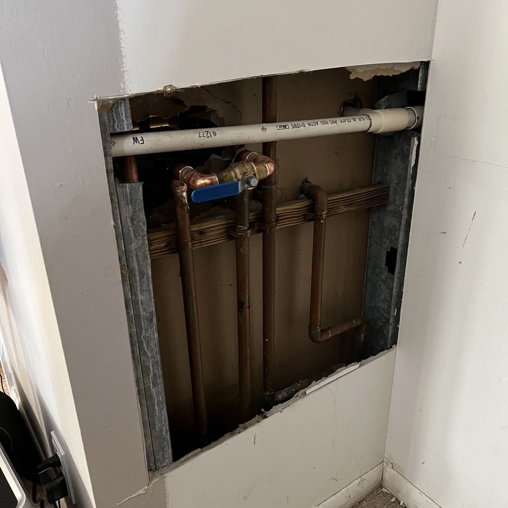 Sunshine State Water Restoration - Closet wall opened, the leak fixed, and my new shutoff valve installed. - Damage Restoration Near Me Sunshine State Water Restoration - Closet wall opened, the leak fixed, and my new shutoff valve installed. - Damage Restoration Near Me