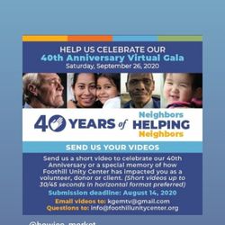 We are proud supporters of Foothill Unity Center