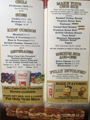 Menu photo 1 Firehouse Subs Miami Lakes, FL