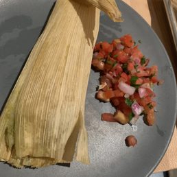 Tamal Pollo Asado en salsa verde Tamal Pollo Asado en salsa verde