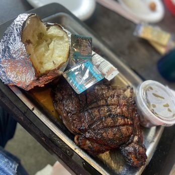 The Scioto Ribber - Small ribeye, baked potato and green beans - New American Near Me - Portsmouth, Ohio