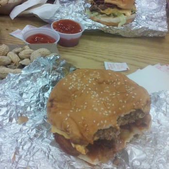 Five Guys - Bacon cheese burger fries and cherry coke - Burgers Near Me - Orange, Connecticut