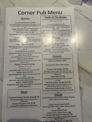 Menu photo 6 Corner Pub & Grill Canton, MI