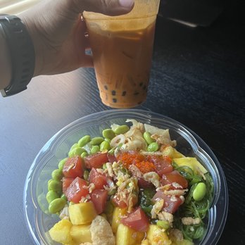 Poke Bowl - Build Your Own Poke Regular with ahi tuna and Thai Bubble Tea - Health Markets Near Me - Bayonne, New Jersey