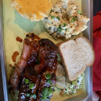 Bone Appetit Bar-b-que grill - Rib plate, with Mac &Cheese, Potato Salad, coleslaw and bread. - Barbeque Near Me - Sparks, Nevada