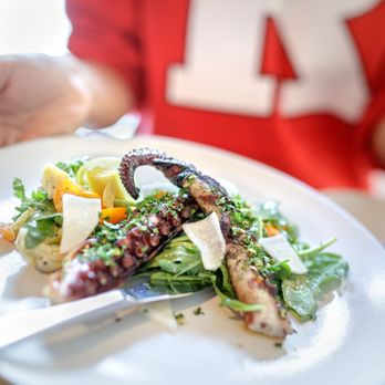Salt - Charred Octopus $16 "artichoke hearts + cherry tomatoes + pickled radish + sherry gastrique + parsley gremolata" - Seafood Near Me - Arcata, California Salt - Charred Octopus $16 "artichoke hearts + cherry tomatoes + pickled radish + sherry gastrique + parsley gremolata" - Seafood Near Me - Arcata, California