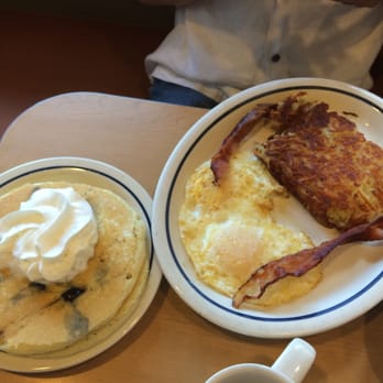 IHOP - Hubby's meals hash Brown bacon, eggs and blueberry pancakes. - Breakfast & Brunch Near Me - Englewood, New Jersey IHOP - Hubby's meals hash Brown bacon, eggs and blueberry pancakes. - Breakfast & Brunch Near Me - Englewood, New Jersey