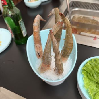 M Pot - Shrimp--head on [I recommend getting TWO orders of the delicious shrimp PASTE, instead!] - Hot Pot Near Me - San Francisco, California