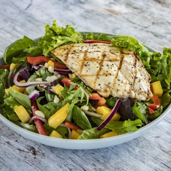 Coconuts Fish Cafe - Grilled Mahi Mahi Salad - Seafood Near Me - Kihei, Hawaii Coconuts Fish Cafe - Grilled Mahi Mahi Salad - Seafood Near Me - Kihei, Hawaii