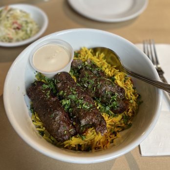 Oren's Hummus - Rice Bowl w/ Beef Kebab - Mediterranean Near Me - San Francisco, California Oren's Hummus - Rice Bowl w/ Beef Kebab - Mediterranean Near Me - San Francisco, California